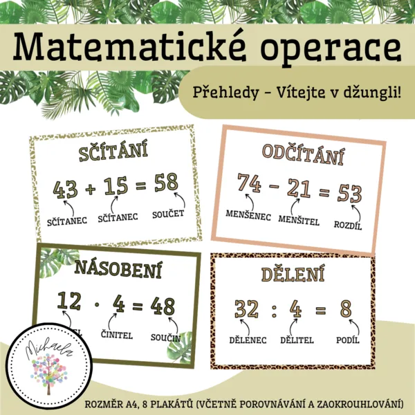 Početní operace (matematické operace na zeď) 1
