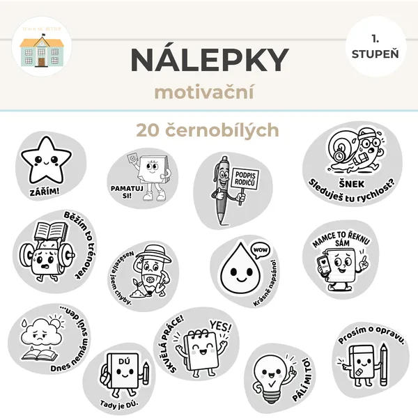 Černobílé motivační nálepky 1