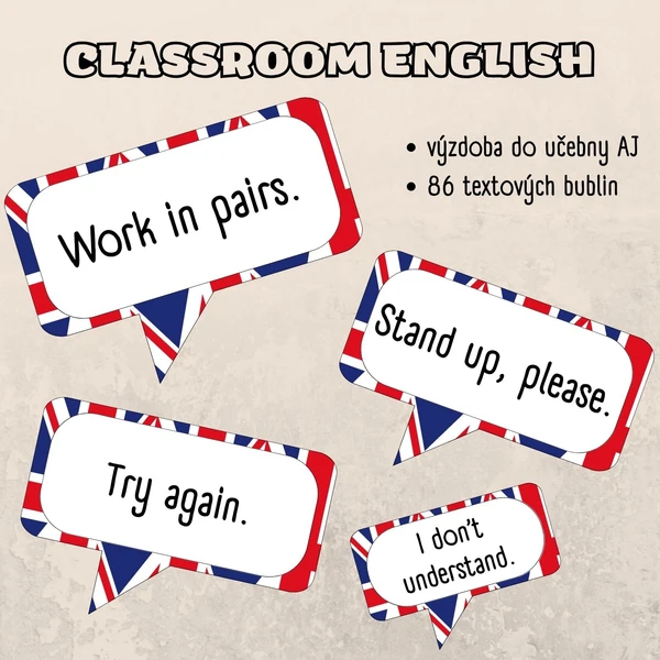 Classroom English - výzdoba učebny AJ 1