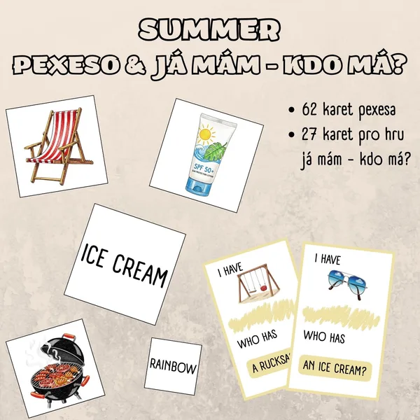 Summer - pexeso, já mám - kdo má? 1