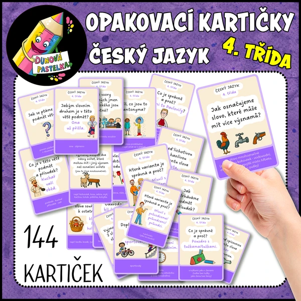 OPAKOVACÍ KARTIČKY - Český jazyk - 4. třída 1