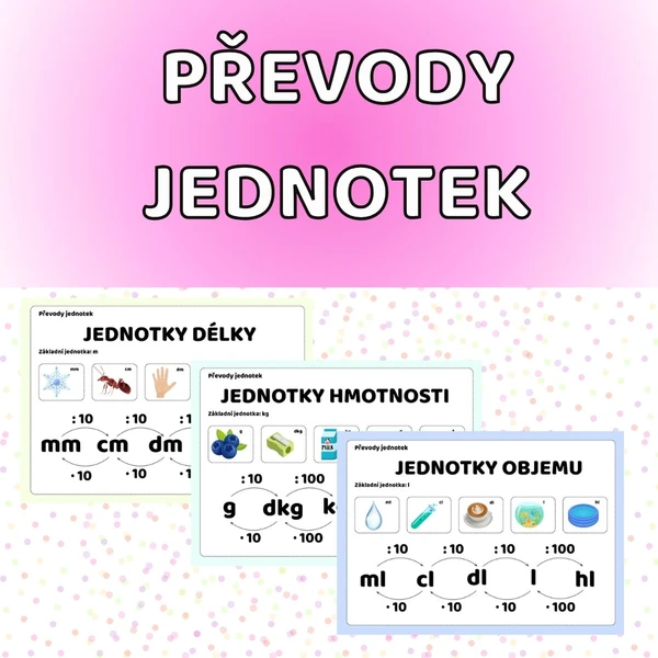Převody jednotek - přehledy 1
