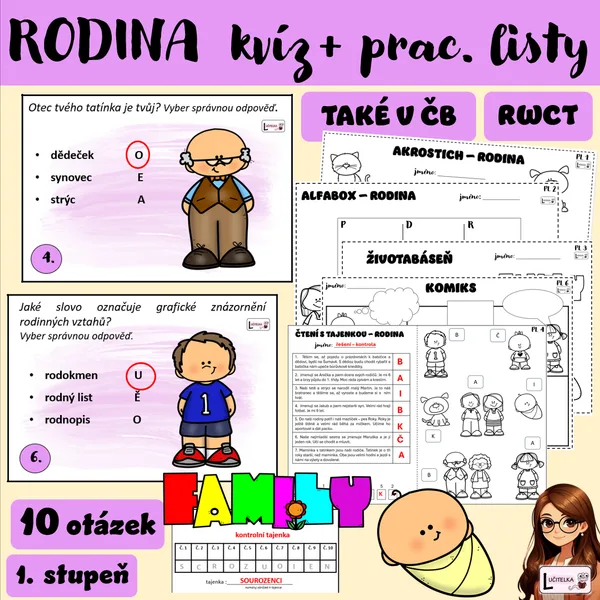 Rodina - edukační kvíz a pracovní listy 1