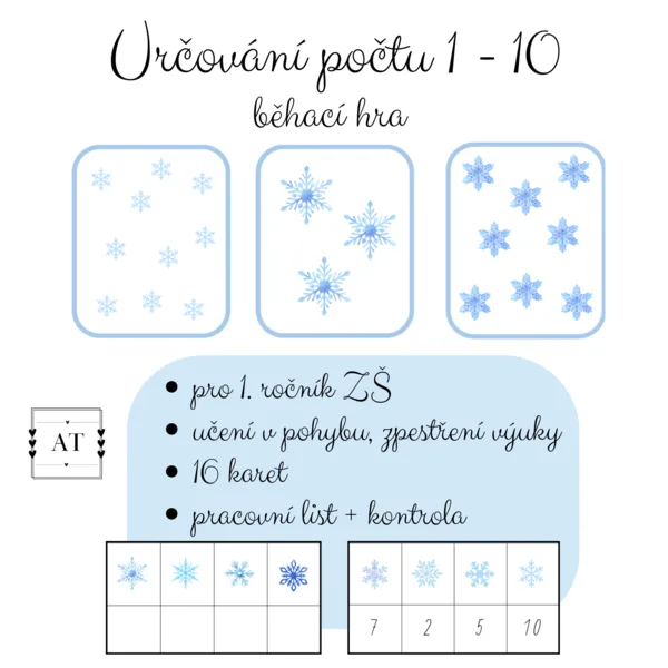 Určování počtu 1 - 10 - běhací hra 1
