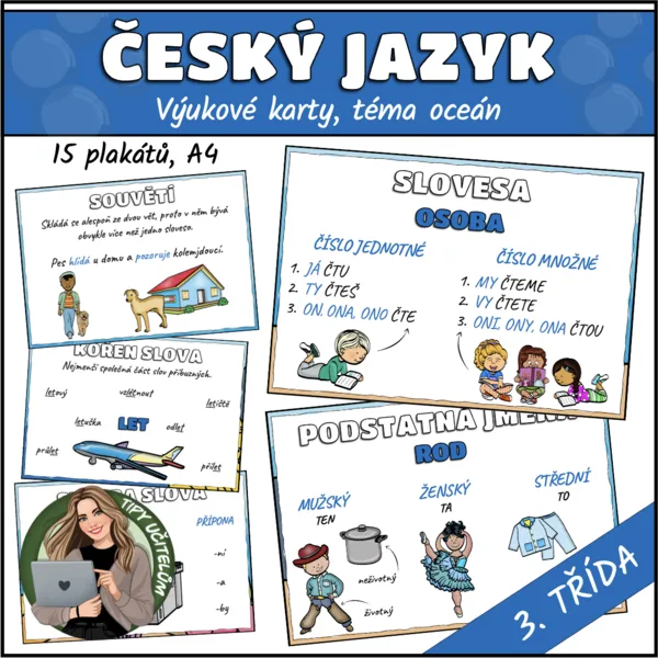 Plakáty do ČJ, 3. třída - téma oceán 1