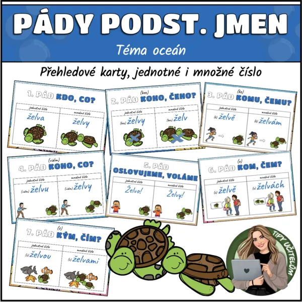 Pádové otázky, pády - téma oceán 1