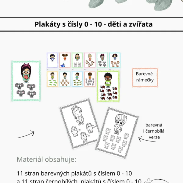 Plakáty s čísly 0-10 - děti 1