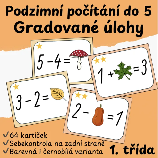 Podzimní počítání do 5 - gradované úlohy 1