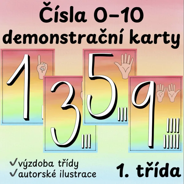 Čísla 0-10 - demonstrační karty 1