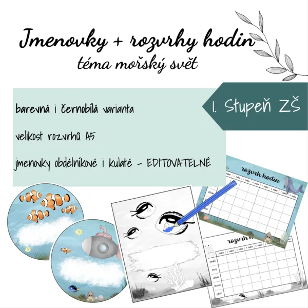 Jmenovky + rozvrhy hodin 1