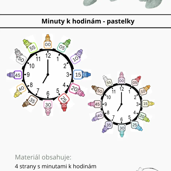 Minuty na hodiny - pastelky 1