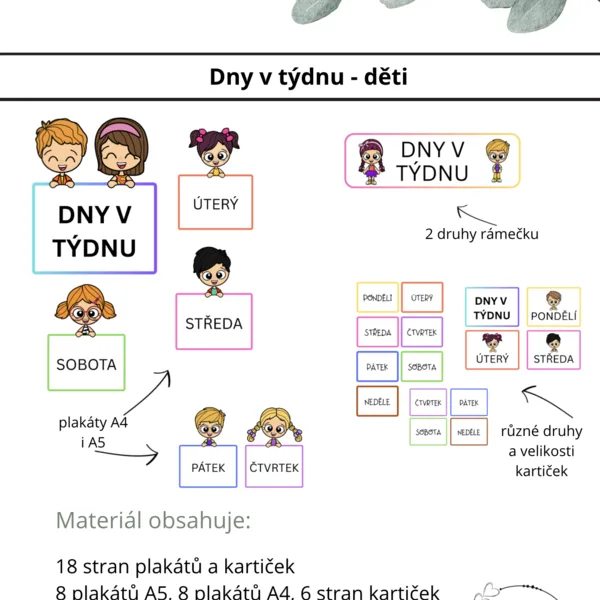 Dny v týdnu - děti 1