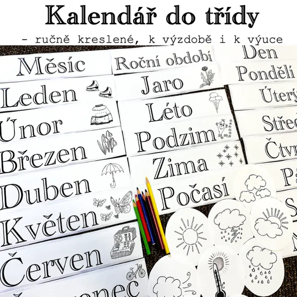 Kalendář do třídy - černobílý 1