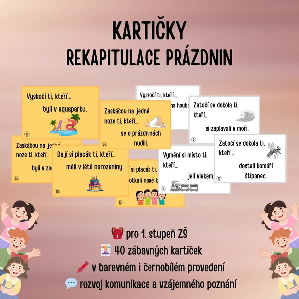 Kartičky - rekapitulace prázdnin 1