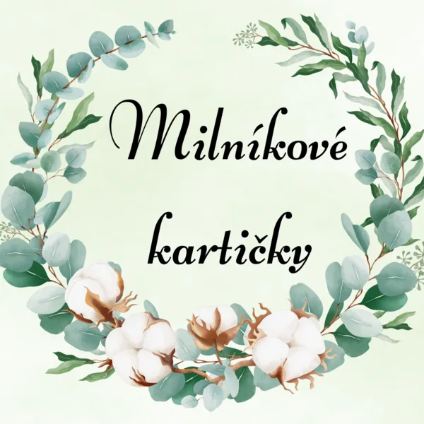 Milníkové kartičky od narození - zelené květy 1