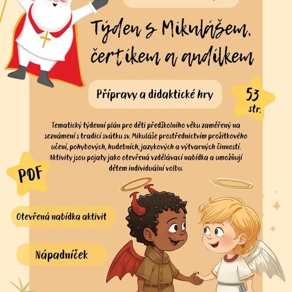 Mikuláš, čert, anděl - přípravy, sada aktivit 1