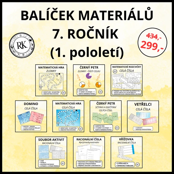 Zvýhodněný balíček materiálů - 7. ročník (1. pololetí) 1