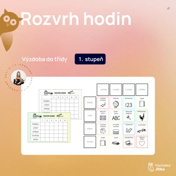 Rozvrh hodin do třídy i pro žáky 1
