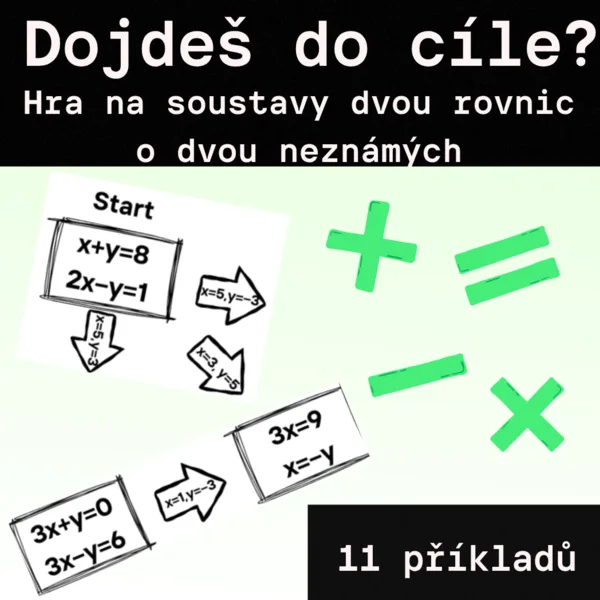 Hra - "Dojdeš do cíle?" - soustavy rovnic o dvou neznámých 1