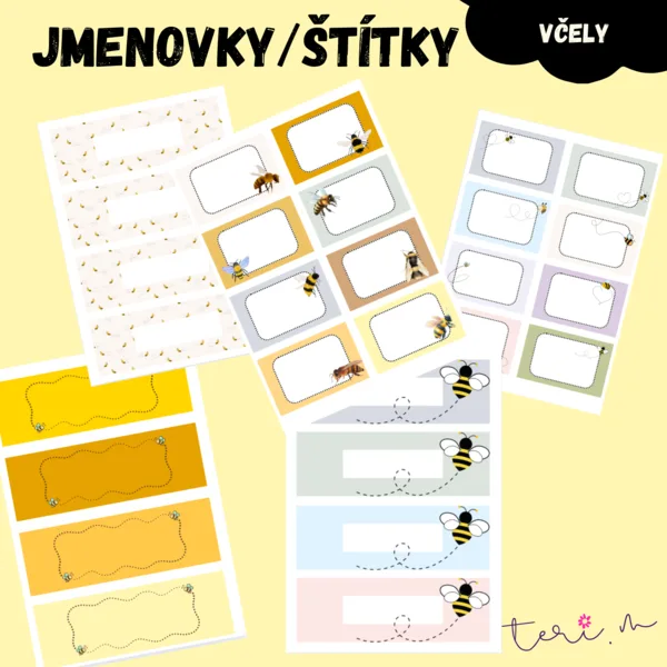JMENOVKY/ŠTÍTKY - téma VČELY 1