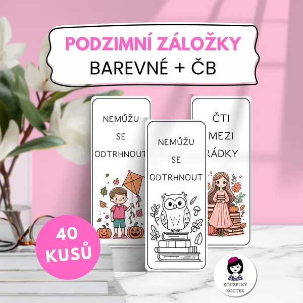 Podzimní záložky - knihy, čtení, čtenář, knihovna 1