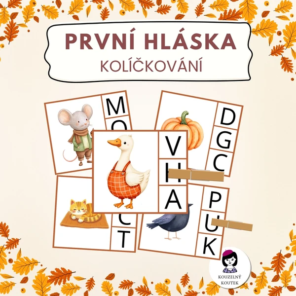 Počáteční hlásky, určování první hlásky, první písmeno - kolíčkování | podzim 1