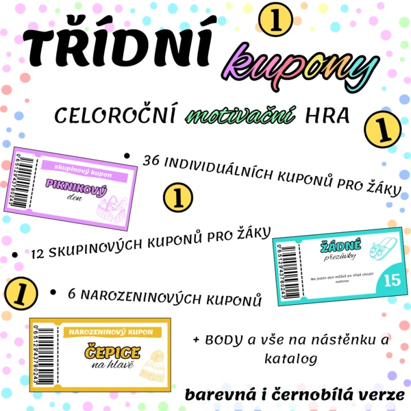 Třídní kupony - celoroční motivace 1