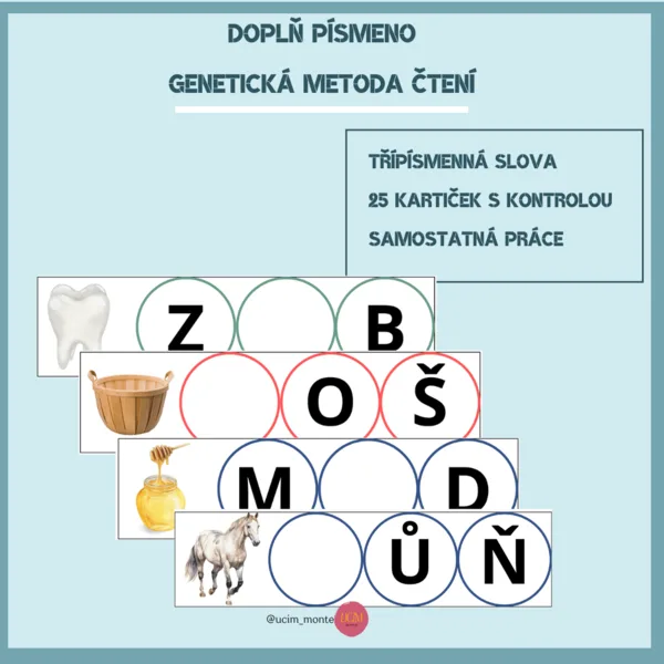 Doplň písmeno - genetická metoda čtení 1