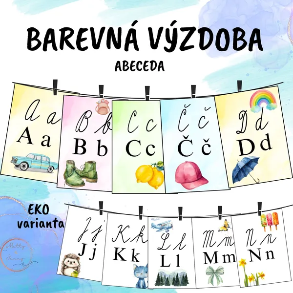 Výzdoba - duhová abeceda 1
