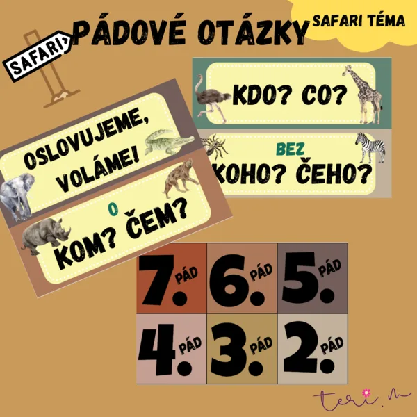 PÁDOVÉ OTÁZKY/PÁDY- téma SAFARI 1