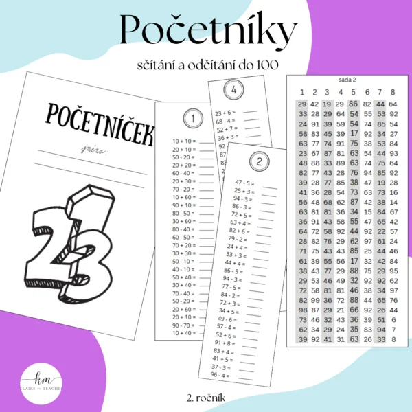 Početníky - sčítání a odčítání do 100 1
