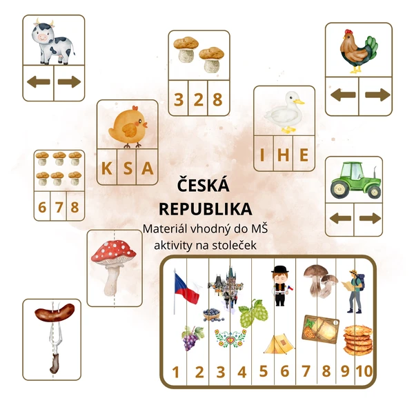 🇨🇿Česká republika – pracovní listy a aktivity pro MŠ 1