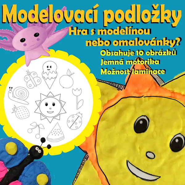 Tvoření s modelínou - modelovací podložky (omalovánky) 1