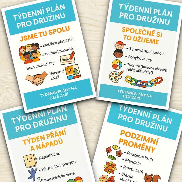 Týdenní plány do družiny na září: 4 plány 1