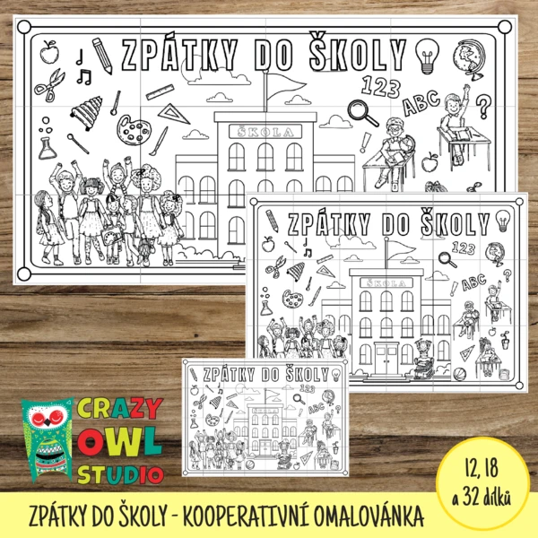 Zpátky do školy – kooperativní omalovánka 1