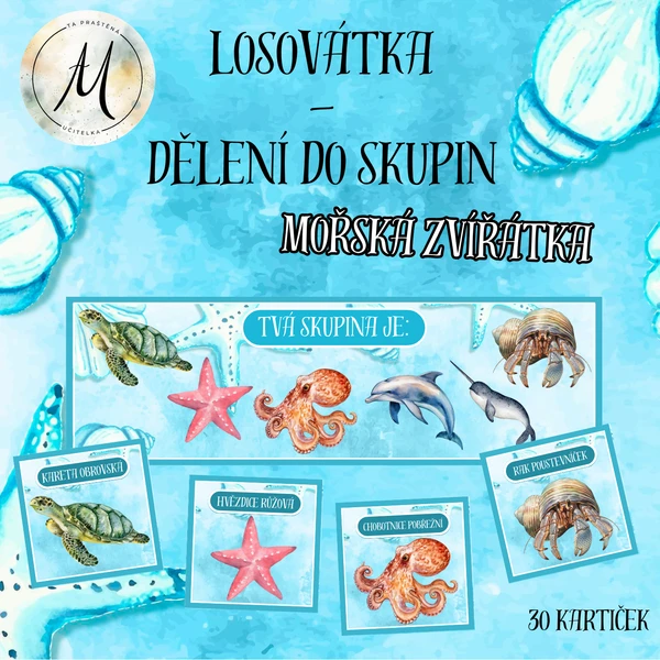 Losovátka - dělení do čtveřic, pětic a šestic - téma moře 1