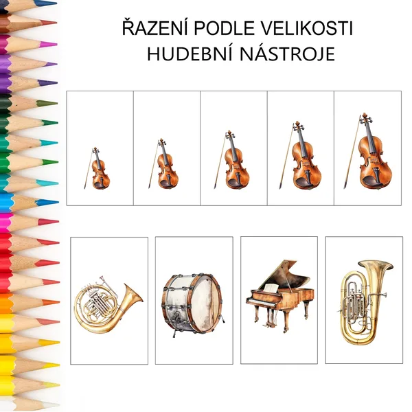 Řazení podle velikosti HUDEBNÍ NÁSTROJE 1
