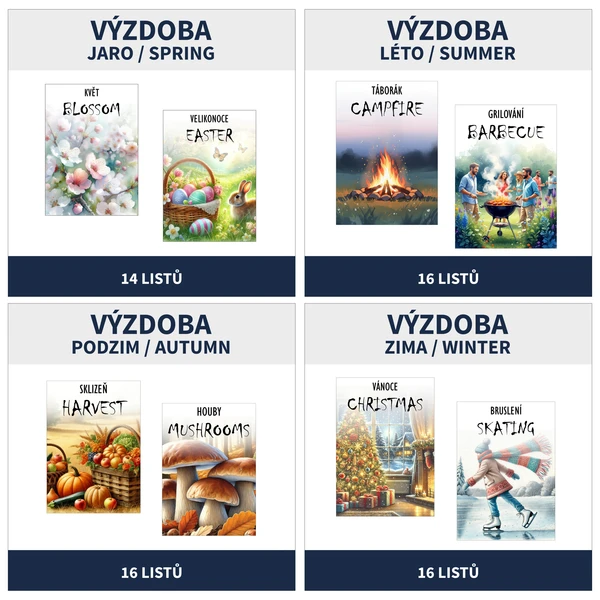VÝZDOBA TŘÍDY - 4 ROČNÍ OBDOBÍ (jaro, léto, podzim, zima) 1