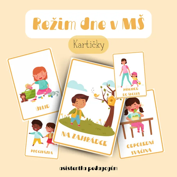 Režim dne v mateřské škole - kartičky 1
