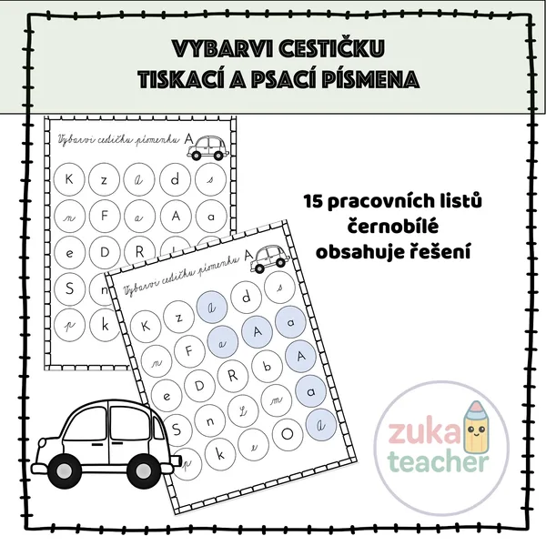 Vybarvi cestičku písmenku 1