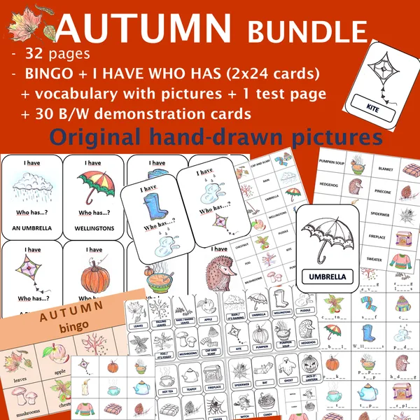 Autumn - Bingo, I have Who has and demonstration cards 1