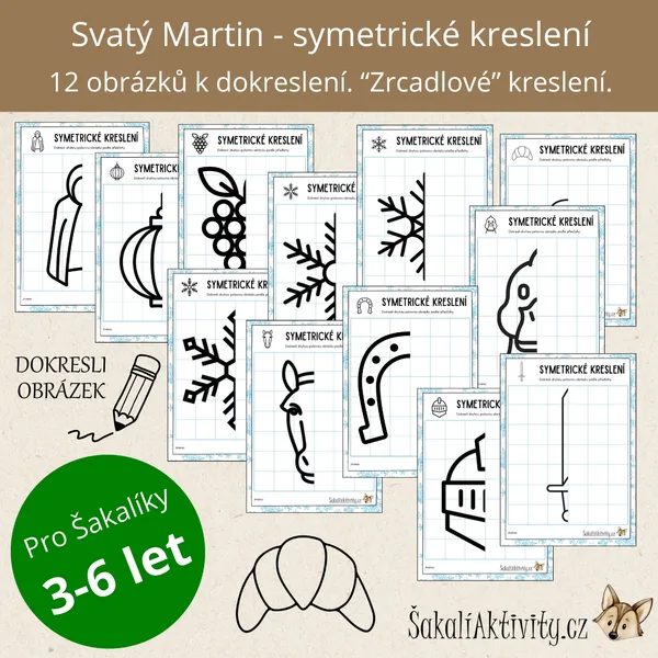  Symetrické obrázky/kreslení - SVATÝ MARTIN  1