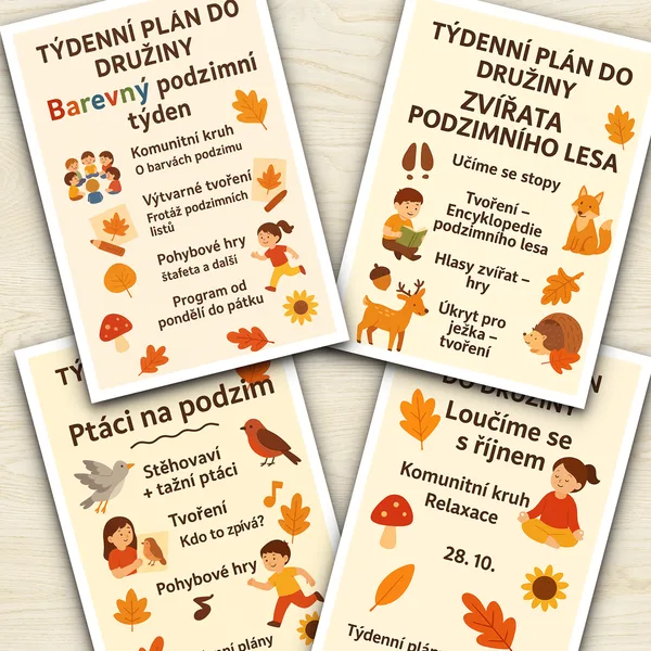 Týdenní plány do družiny na říjen: 4 plány 1