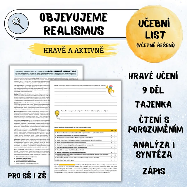 REALISMUS AKTIVNĚ - hravý učební list a zápis v jednom 1