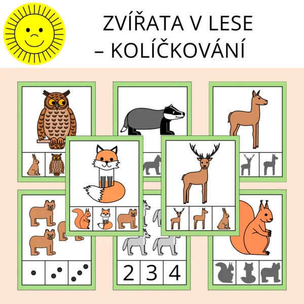ZVÍŘATA V LESE - KOLÍČKOVÁNÍ 1