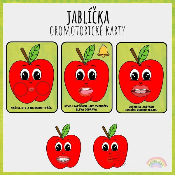 🍎Jablíčka, oromotorické karty🍎 1