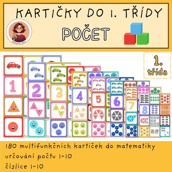 Kartičky do 1. třídy - počet 1
