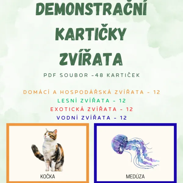 Demonstrační kartičky - zvířata 1