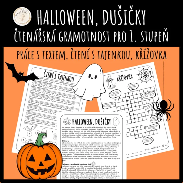 Halloween, Dušičky - čtenářská gramotnost pro žáky 1. stupně 1