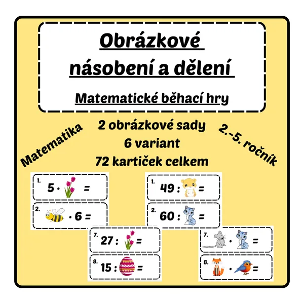 Matematická běhačka - Obrázkové násobení a dělení 1